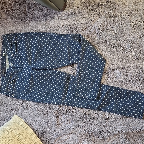 J Crew Toothpick polka dot indigo denim ankle jeans size 29 - Picture 1 of 13